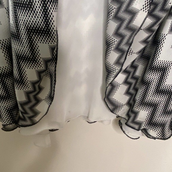 Parker Mckinley Tokyo Dot Print Black and White Chevron Maxi Skirt 6 - Picture 6 of 10